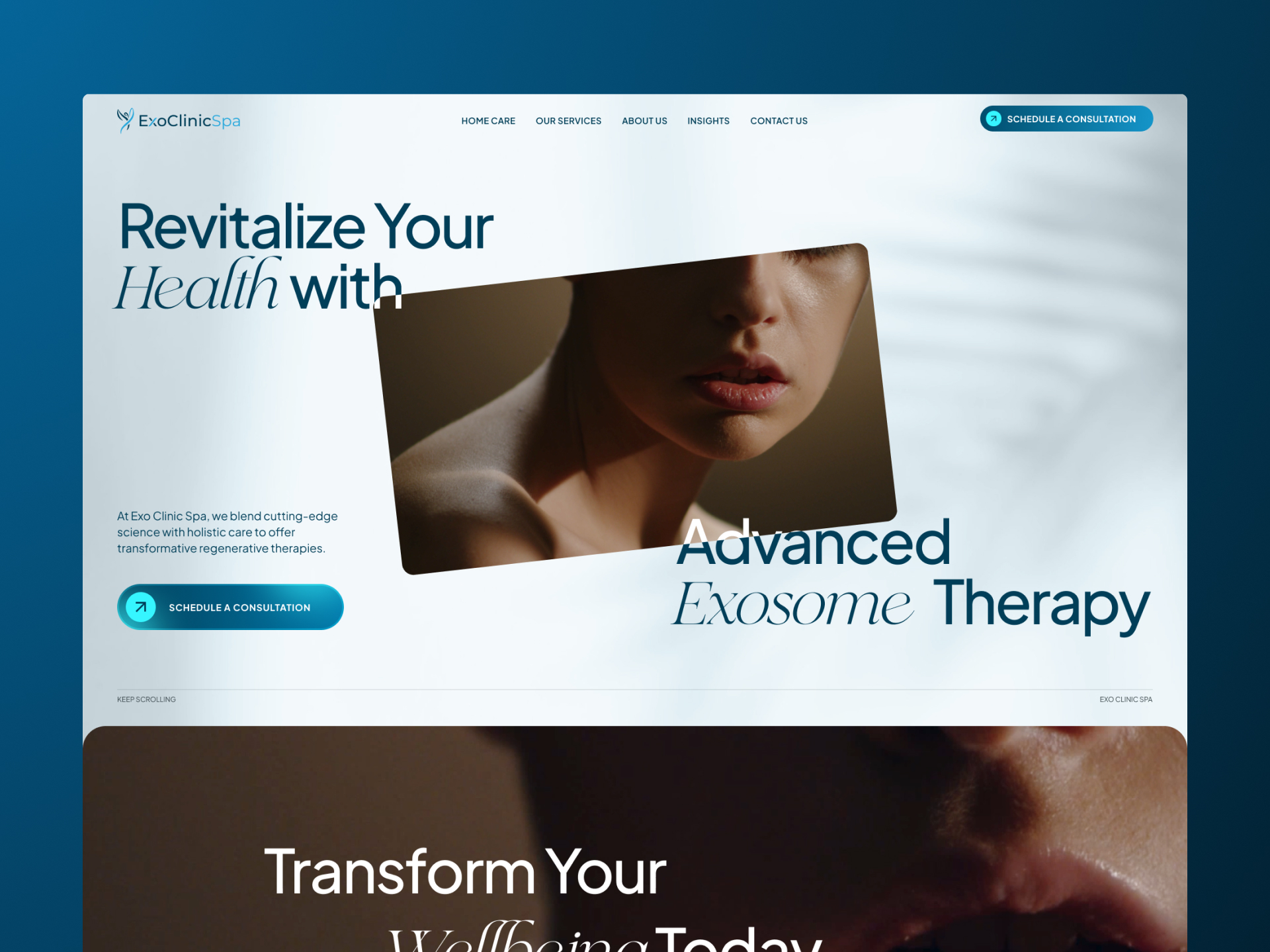 Exo Clinic Spa project gallery image, web design and branding by CR38