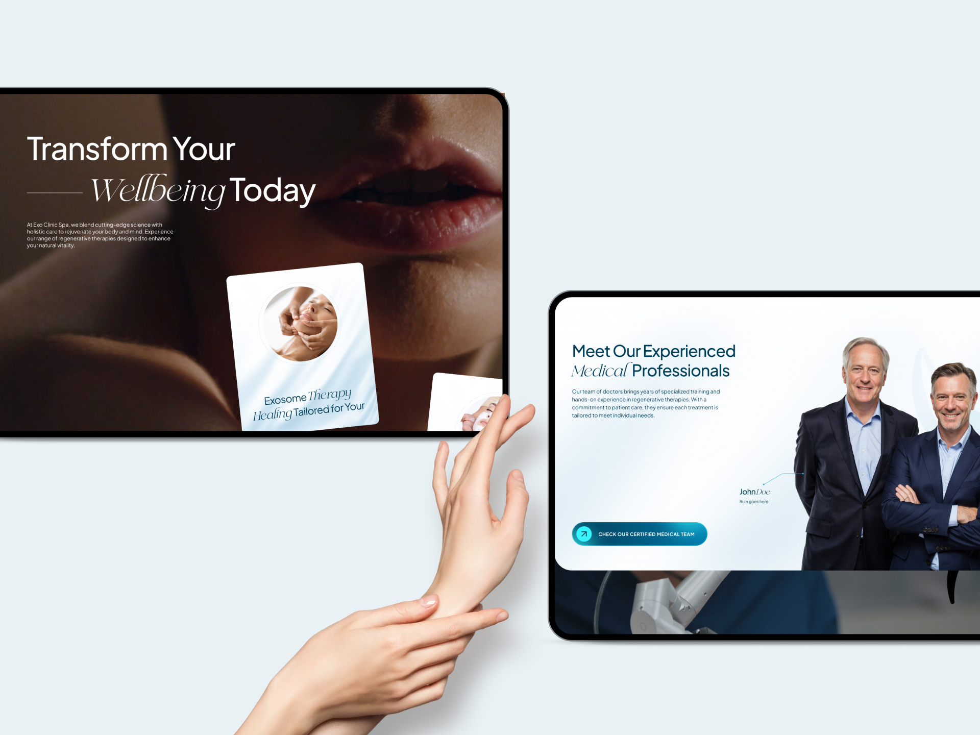 Exo Clinic Spa project gallery image, web design and branding by CR38