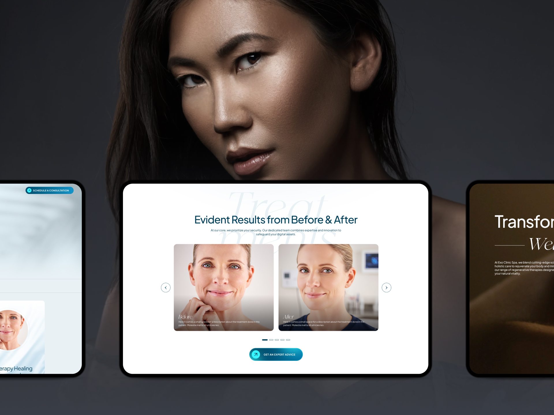 Exo Clinic Spa project gallery image, web design and branding by CR38