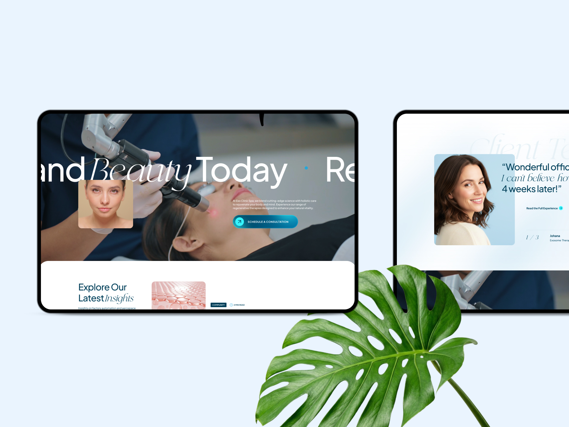 Exo Clinic Spa project gallery image, web design and branding by CR38