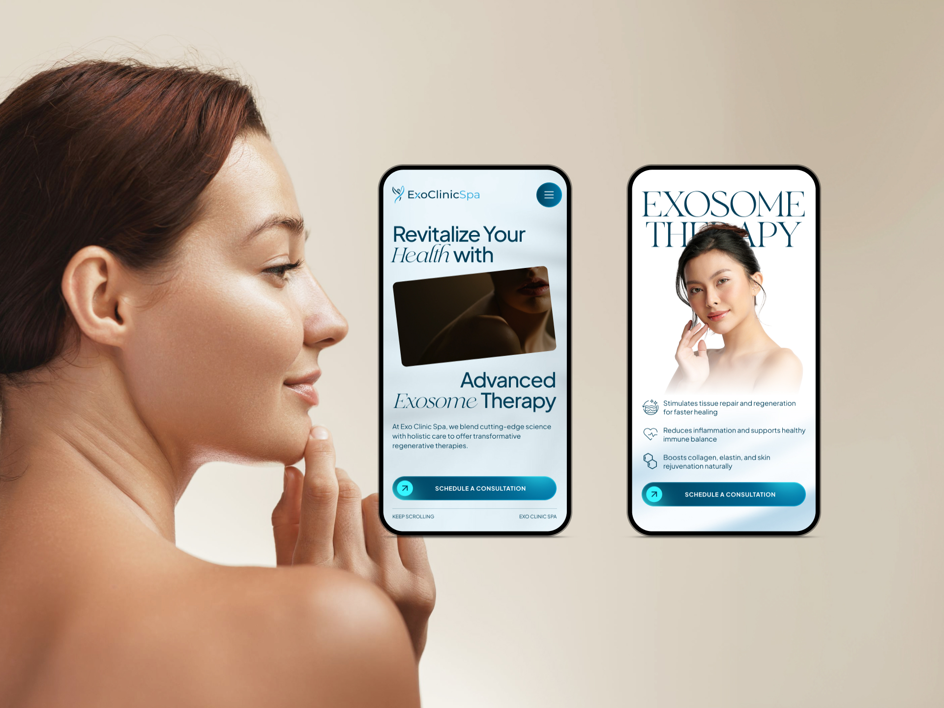 Exo Clinic Spa project gallery image, web design and branding by CR38