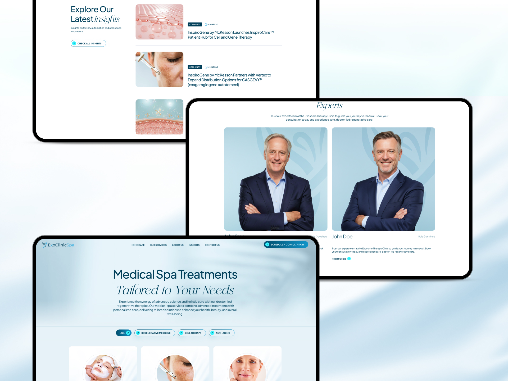 Exo Clinic Spa project gallery image, web design and branding by CR38