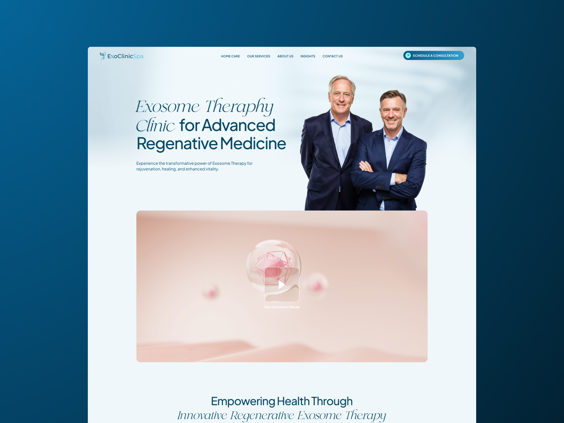 Exo Clinic Spa project gallery image, web design and branding by CR38