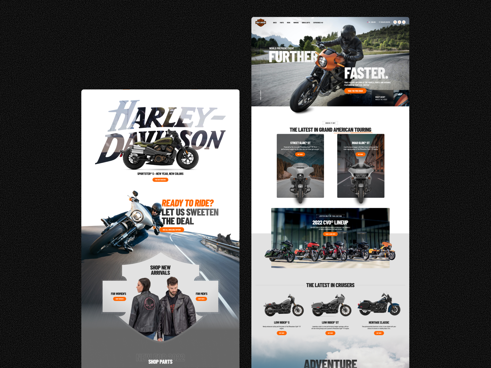Harley Davidson project gallery image, web design and branding by CR38