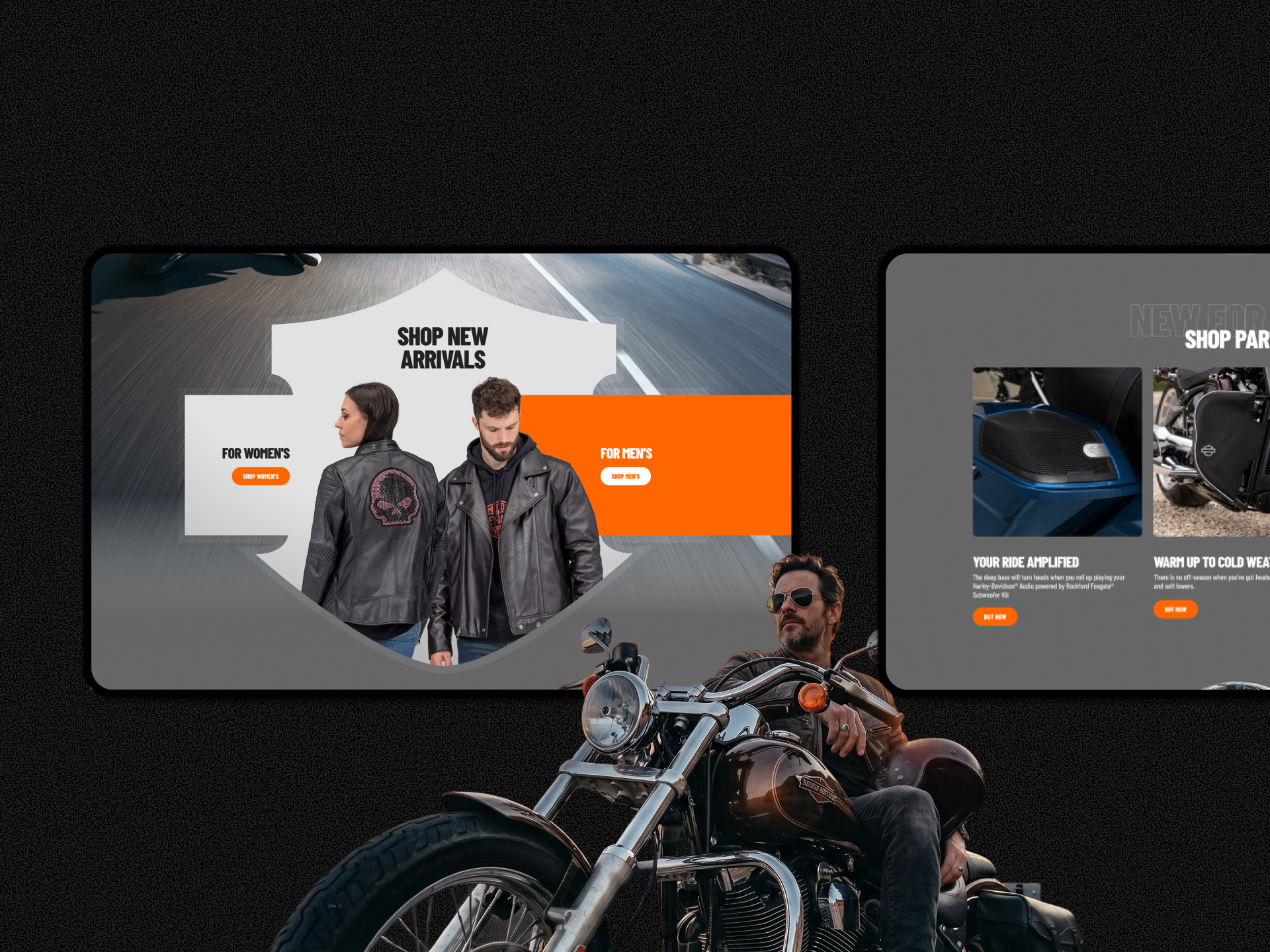 Harley Davidson project gallery image, web design and branding by CR38