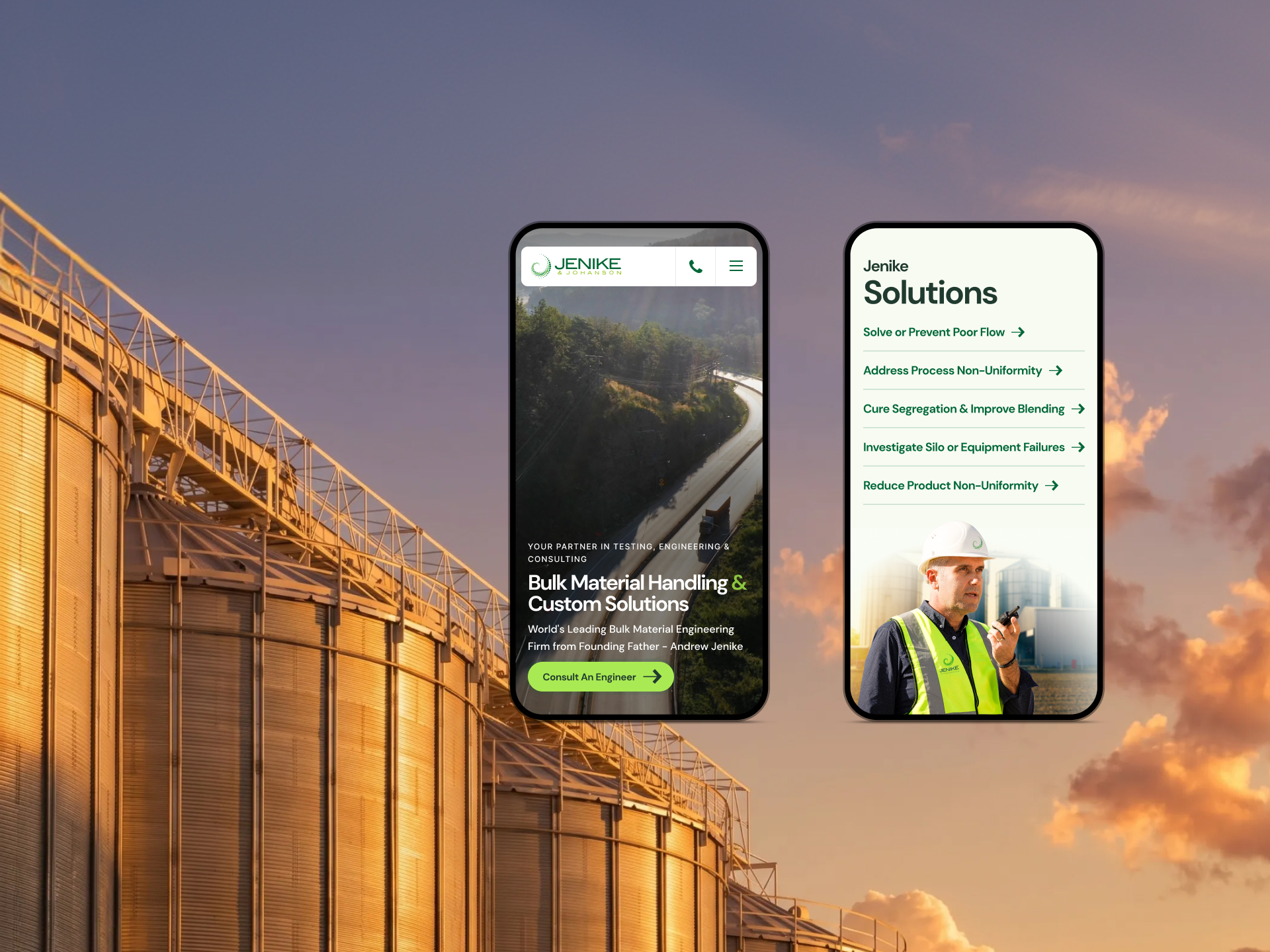 Jenike & Johanson project gallery image, web design and branding by CR38