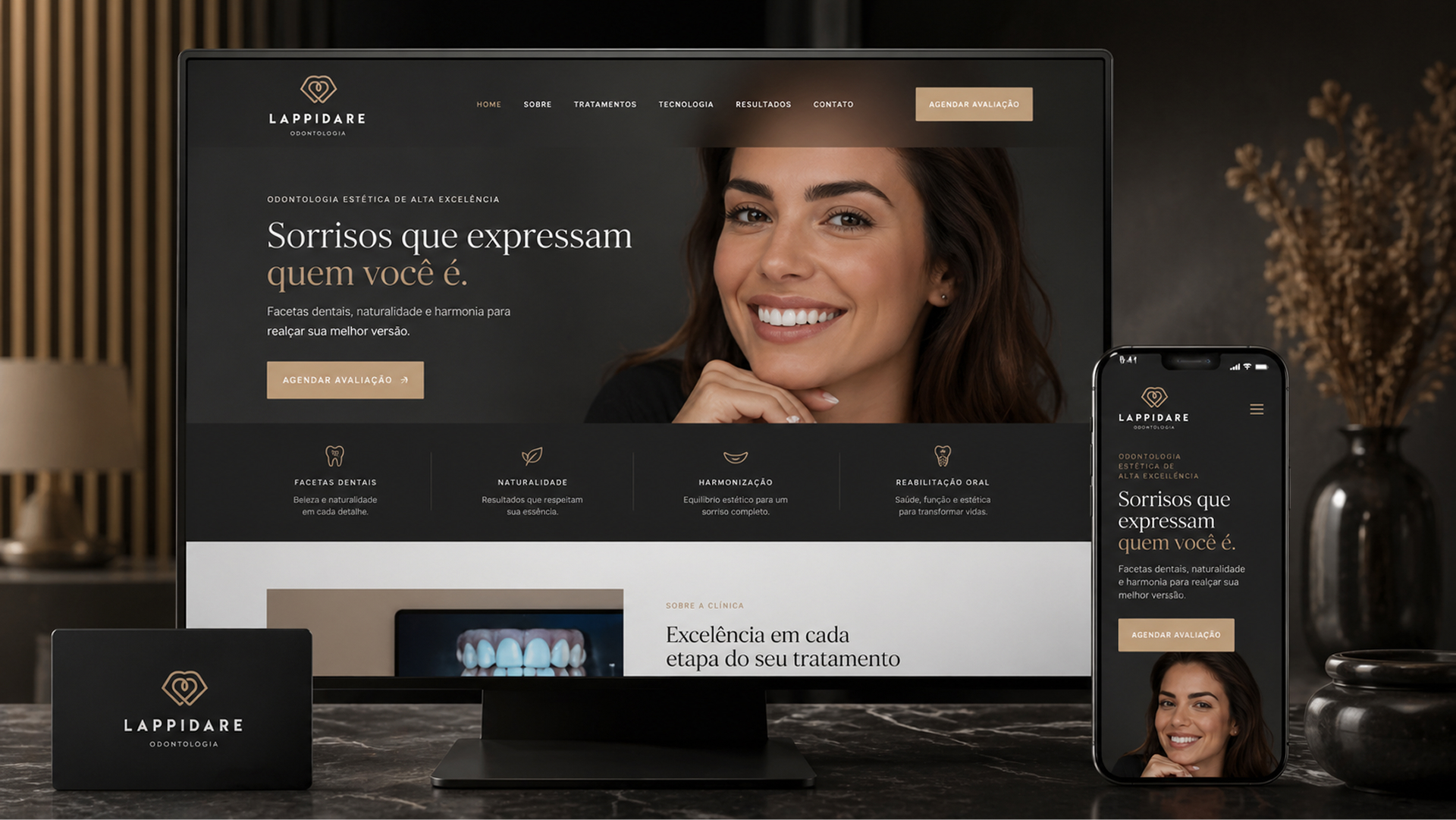 Lappidare Dental Care project gallery image, web design and branding by CR38